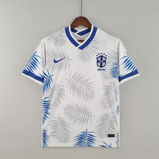 Maillot Brésil saison 2022 édition spéciale blanc et bleu